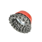 2 Pieces - 3 Inch Twisted Knotted Wheel Cup Brush with 5/8"-11 Threaded Arbor for Angle Grinder, Max RPM 12,500, Heavy-Duty Conditioning for Metal - 0.020in Carbon Steel for Rust Removal, Abrasives