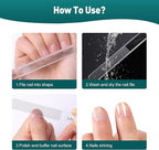 Glass Nail Shiner,Upgrade Nano Glass Nail Files &Nail Buffers Polisher Professional Crystal Manicure Tools Kit for Natural Nail, Great for Home Salon or Travel Use