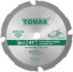 PCDM61204 6-1/2 Inch 4 Tooth Polycrystalline Diamond Tipped (PCD) Hardie Fiber Cement Saw Blade with 5/8-Inch DMK Arbor