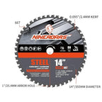 14 Inch 66-Teeth Metal Chop Saw Blade, Industrial Grade, Cermet Tipped Carbide, Dry Cut Ferrous Metal for Chop Saw, Table Saw