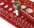 Nut, Bolt & Screw Gauge Standard & Metric Coarse & Fine Diameter, Length & Thread Pitch (Red)