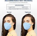 HUHETA KN95 Face Mask 60 PCs, 5-Ply Safety Masks for Men & Women, Filter Efficiency Over 95% Individually Wrapped (Blue Mask)