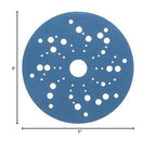 3M Hookit Blue Abrasive Ceramic Aluminum Oxide Hook & Loop Disc - 5 in Diameter Multi-Hole Vacuum Holes - 36166 [PRICE is per BOX]