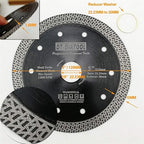 DT-DIATOOL Diamond Granite Blade 4 Inch and 4-1/2 Inch for Marble Porcelain Tile Ceramic Diamond Cutting Disc with Mesh Turbo Diamond Segments Pack of 2