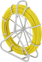 VEVOR Fiberglass Fish Tape 425 FT x 1/4 inch, Fish Tape Duct Rodder Puller with Durable Steel Stand, Non-Conductive Fishtape Wire Cable Running Rod for Walls, Floor and Electrical Conduit