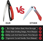 FLORA GUARD 10-Inch Folding Hand Saw, Heavy Duty Pruning Saw with Multi-Level Razer Teeth for Wood Cutting, Tree Trimming, Professional Camping Gardening Tools