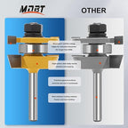 15° Bevel Tenon Joint Router Bit- Lock Miter & Woodworking Router Bits Set for Roundover, Rabbeting, Cabinet Doors, Rail & Stile, Tongue & Groove Joinery (Router Bit-1/4 Inch Shank-15° Angle)