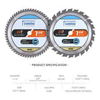 Luckyway 7-1/4 Inch Circular Saw Blade 24T Framing & 60T Fine Finish with 5/8 Inch Arbor, TCT Saw Blade for Wood Cutting 2-Pack