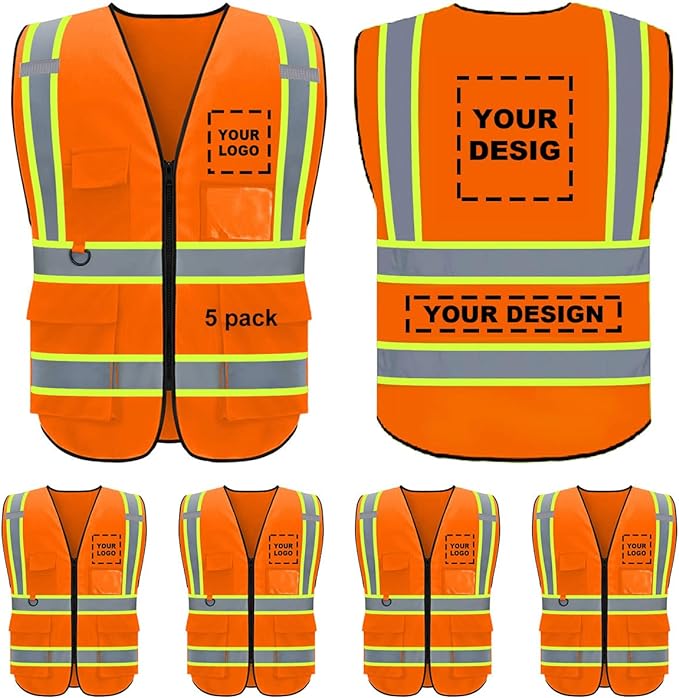 BeautyWill Custom Safety Vest Logo Class 2 High Visibility Reflevtive Vest Outdoor Protective Workwear