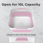 Wash Basin for Baby Bottles, Foldable, Versatile Wash Tub for Kitchen, RV, Outdoor Camping Sink, Sturdy & Easy to Clean, Space Saving Plastic Dish tub (Pink)