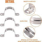 10 Pcs 2.5inch Rigid Pipe Strap,Two Hole Stainless Steel Strap U Bracket, Widened Tube Strap Tension Clip Assortment Kit Heavy Duty Pipe Clamp（75mm）