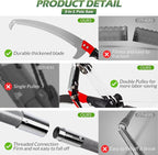 Walensee Pole Saws for Tree Trimming,7.2-27FT Extendable Tree Pruner,Manual Branch Timmer with Blade and Scissors High Branches Pruning Fiberglass Pole Pruner and Cutter Garden Tool with Storage Bag