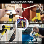 ROMECH 1500W Heavy Duty Heat Gun, Variable Temperature Control Hot Air Gun Kit with 2 Air Flow 120°F~1200°F and 4 Nozzles for Crafts Shrink Wrap (Yellow)