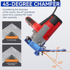 Electric 45 Degree Tile Chamfering Tool Professional Tile Bevel Cutter with 1400W High Strength Tile Chamfering Machine with 110V 4m Hose.Spraying System for Large Format Tile Ceramic Porcelain