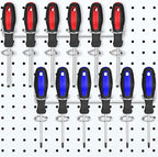 Ripeng Pegboard Screwdriver Holders Peg Board Organizer Accessories Multi Ring Tool Holders Six Tool Organizer Racks for Pegboard, Pliers(Silver,2 Pieces)