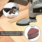 156Pcs Oscillating Tool Sanding Pad Kit, 3Pcs Triangle Sanding Pads and 3Pcs Finger Sanding Pad, 150Pcs Sandpaper, for Wood/Plaster Polish Sanding, & Other Surfaces, Compatible with Multiple Tools