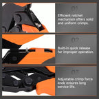iCrimp Rachet Crimping Tool Set with Wire Stripper, Quick Change Jaws for Open Barrel Terminals, Insulated& Non-insulated Terminals, Solar Terminals, End Sleeves Ferrules- 8PCS included