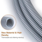 ZhiYo 20FT 1/2” Wire Loom Split Tubing Auto Wire Conduit Flexible Cover | High Temperature Heat Resistant -40F to 257F | Plastic Cover for Electrical Wires & Cables, Grey