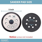 5 Inch 8 Hole Hook and Loop Metal Orbital Sander Pad Compatible with Makita BO5010 BO5030 BO5031 BO5041 XOB01Z Random Orbital Sander, 3 Screw Holes Sanders Replacement Pad Part for 743081-8 743051-7