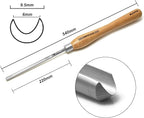 Cryo M2 HSS Bowl Gouge 1/4" Bowl Gouge (3/8" dia.) with 12-1/2" Beech Handle for Woodturning Chisels.