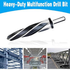 DKIBBITH 1-1/2" Bridge Construction Reamer Drill Bit, M2 HSS Taper Chucking Reamer for Steel Alloy Metal Wood Plastic, 1/2" Non-Slip Shank, 5-Spiral Flutes Car Reamer, to Align or Enlarge Holes, 38mm