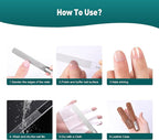 Glass Nail File - Stainless Steel with Anti-Slip Handle and Leather Case, Family or Travel Mini Nail File Suitable for Both Men and Women