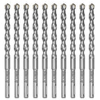 10-Piece 3/8" SDS Plus Drill Bits Rotary Hammer Drill Bit Set, Carbide Tipped for Drilling Concrete Cement Porcelain Tiles Ceramic Pots Stone Brick, Diameter 10mm, 160mm Long, SDS Plus Shank.