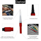 Piercing Clip Test Probe, 0.7mm Test Probe Pins, Non-Destructive Insulation Wire Piercing Needle, Piercing Probes Set for Banana Socket Plug Car Tester (4 Pcs)