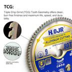 Aluminum Cutting Circular Saw Blade, Medium Aluminum,The Cutting Head uses a Special Anti-Heat Sticking Coating with high Finish and Long Life,NFM 9 inch 80-Tooth 1" -TA