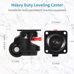 Nefish Leveling Casters Set of 4 Heavy Duty 80F, Retractable Caster Wheel for Workbench, Ratchet Arm Design 3300 LBS Capacity, 360 Degree Swivel Castor with Rubber Foot for Furniture, Equipment