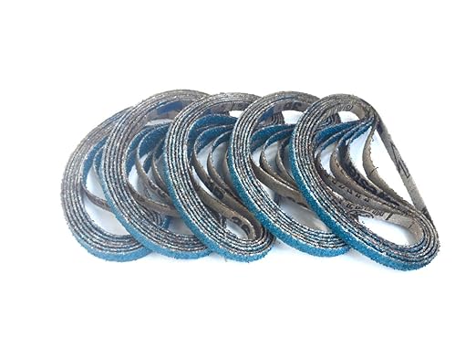 3/8 x 13 Inch Sanding Belts - Starcke Premium 100 Grit Blue Zirconia Cloth Belt Sanders for Woodworking, Metal, Composites & Aluminum, Autobody Sandpaper Belts, Narrow Air File Belt Sanding - 30 Pack
