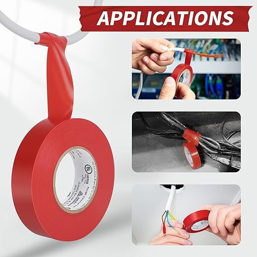 Avery Dennison Electrical Tape, 10 Rolls Professional Grade PVC Electric Tape, UL/CSA Listed ¾ in x 66 ft Insulating Vinyl Tape for Electrical, Repairs, Automotive and Equipment, Pro-36C, Red