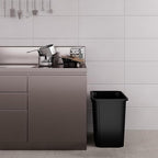 19 Gallon Black Square Commercial Trash Garbage Can | Outdoor Office Restauran School Kitchen