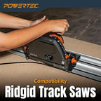 POWERTEC 55" Track Saw Guide Rail for Ridgid Track Saws | Perfect for Repeatable Rip Cuts & Crosscuts | Extruded Aluminum Guide Rail for Optimized Bevel & Straight Cuts (71988)