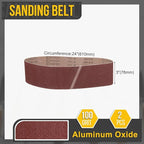 3 x 24 Inch Sanding Belt, 2 Pcs 100 Grit Knife Sharpener Belts Work Sharpening for Belt Sander Knife Carving Tool Metal Working