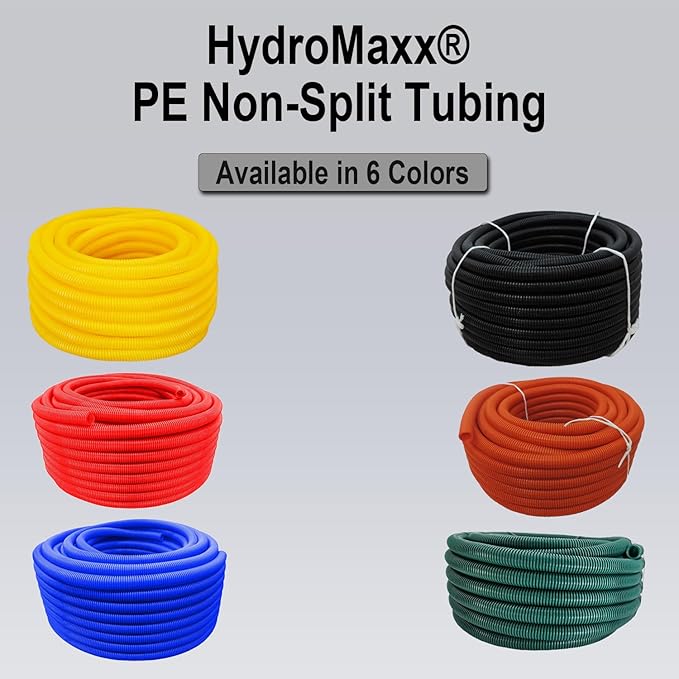 Flexible Polyethylene HDPE Non-Split Corrugated Wire Loom Tubing (Black, 1" Dia. x 100 ft)