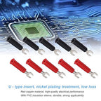10Pcs 4mm U/Y Type Electrical Crimp Terminals, Banana Plug Adapter Insulated Fork Spade Wire Connector Conversion U Plug Into Banana Jack Adapter Accessories for Banana Plug Multimeter