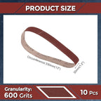 10 Pcs Sanding Belts 1.2 x 13 Inch 600 Grit Aluminum Oxide Abrasive Sandpaper for Belt Sander Metal Grinding Wood Working Weld Rust Removal