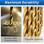 COMOWARE 120 Pcs Metric Drill Bit Set -Titanium Small Drill Bit Set, HSS, Micro Drill Bit for Wood, Plastic, Steel, (1 mm to 3.5 mm)
