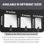 Flex Vue Inspection Mirror with Threaded Adapter, 6 inch x 6 inch