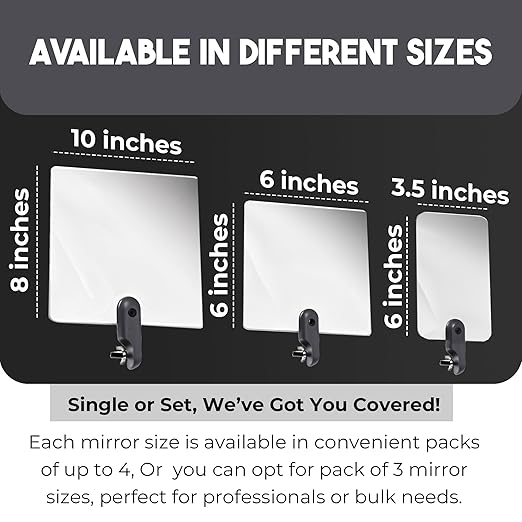 Flex Vue Inspection Mirror with Threaded Adapter, 6 inch x 6 inch