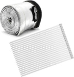 Heat Shroud Aluminized Sleeving Heat Shield Fuel line Wire Heat Sleeve 1" I.D. x 10FT with 20 Pcs 7.8Inch Stainless Steel Cable Metal Zip Ties