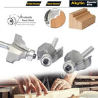 3Pcs Wavy Edge Molding Router Bits,1/4" Shank,3/4" Cutting Height ,3/8" Cutting Depth for Wood Table Edging,Picture Frames Profiling,Furniture Moulds Projects with Bearing Guided(3 Units/Pack)