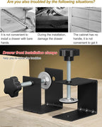 JEEJINYAN® 4 Pcs C Clamps, Drawer Front Installation Clamps, Cold-Rolled Steel Clamps for Woodworking, Can Be Used as Door Installation Tools and Cabinet Tools, Black
