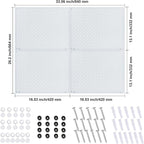 Peg Board, Heavy Duty Steel Organization Panels, Universal 1/8 and 1/4 Peg Board Accessories, Ideal for Garage Tool Storage, Pack of 4(White, 16X12)