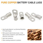 00 Gauge Tinned Copper Lugs 10 PCS 2/0 AWG - 1/2''(M12) Cable Lugs UL Listed Terminals 2/0 Gauge Wire Lugs Battery Cable Ends 10PCS Heavy Duty Closed End Crimp Copper Lugs + 10PCS 3:1 Heat Shrink Tube