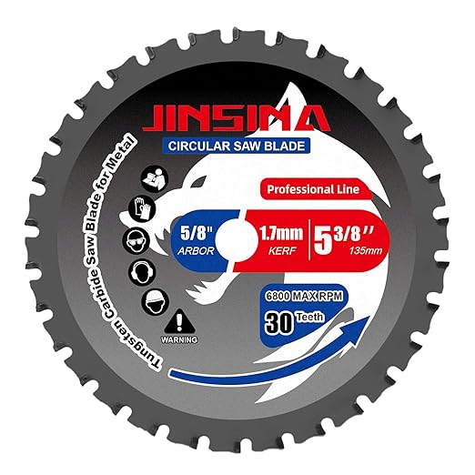 5-3/8" Circular Saw Blade, TCT Metal Cutting Saw Blades with 30T & 5/8" Arbor, Professional for Iron Steel Aluminum Stainless Steel Ferrous Metals