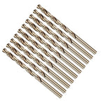 Drill Bit, #9 Cutting Diameter, 4341 HSS Gold Finish 135° Cutting Angle Number Jobber Bits - (Applications: for Drilling Soft Metal Plastic Wood), 10-Pieces