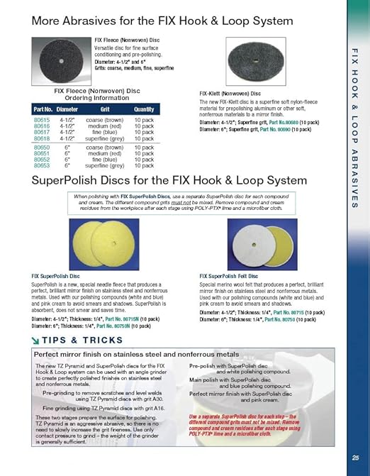 CS Unitec 80750 FIX SuperPolish Felt Disc for The FIX Hook and Loop System, 6" Diameter (Pack of 10)