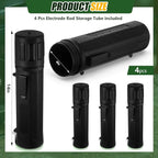 Zonon 4 Pcs Electrode Rod Storage Tube 14 Inch Airproof and Waterproof Welding Rod Holder for Canister(Black)